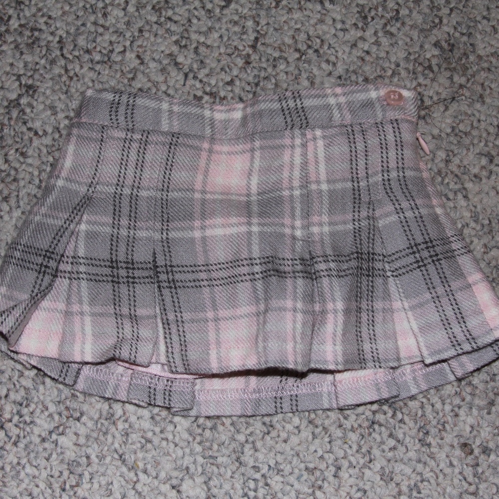 Koala Kids Gray & Pink Plaid Skirt